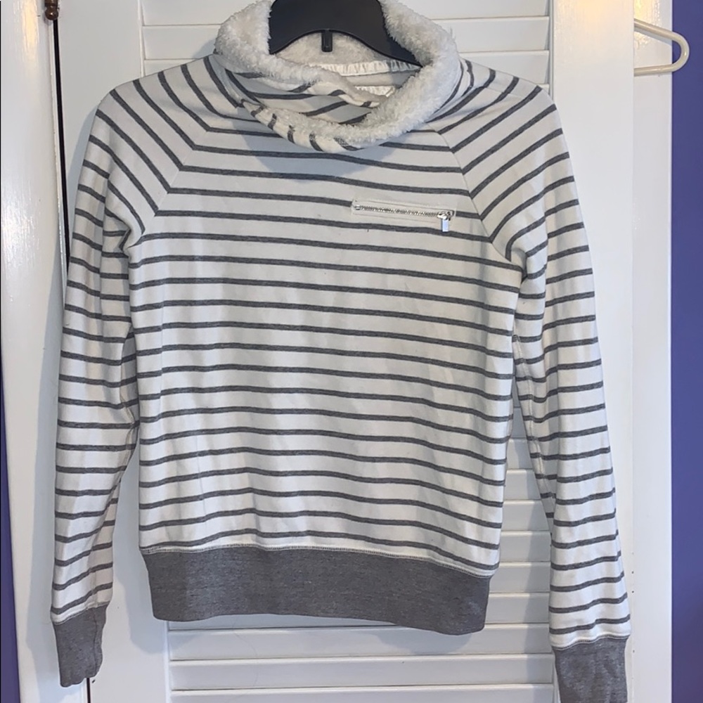 neck fur lined sweater